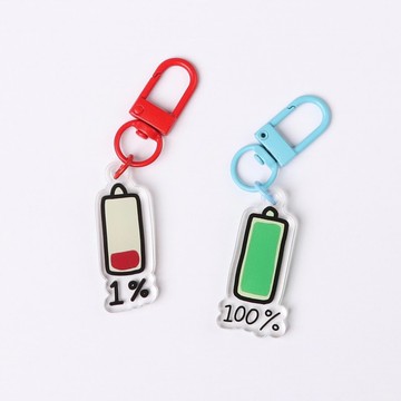 電力顯示壓克力吊飾鑰匙圈 掛鉤可挑顏色