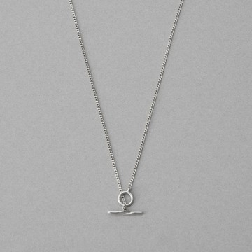 【ete】[ONLINE Limited] Breeze Line 個性釦環項鍊(鉑金色)