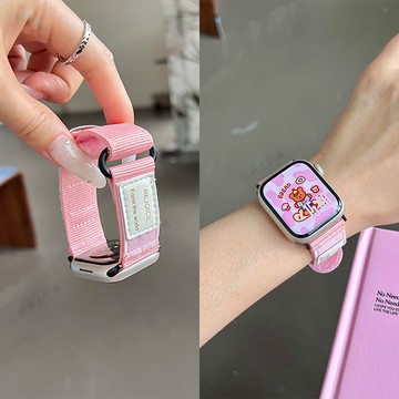 馬卡龍魔術貼蘋果手錶帶 適用於Apple Watch 12-11-10-SE3 44/45/49MM 42/46MM