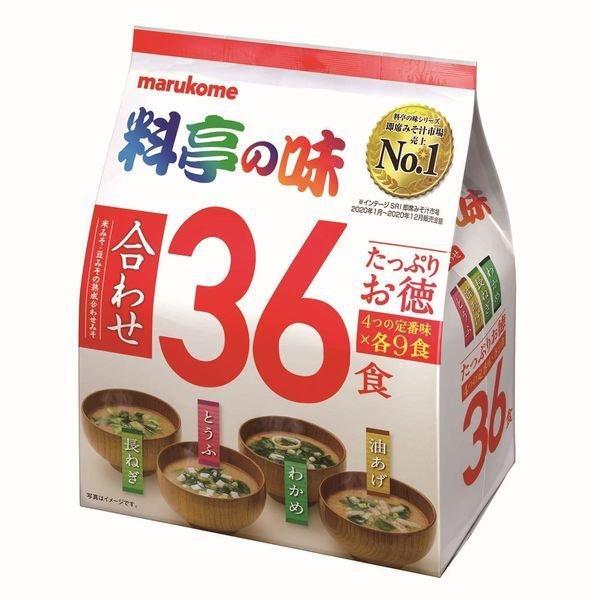 マルコメマルコメ たっぷりお徳 料亭の味 ＜油あげ・わかめ・とうふ・長ねぎ＞ 36食 1セット（3個）