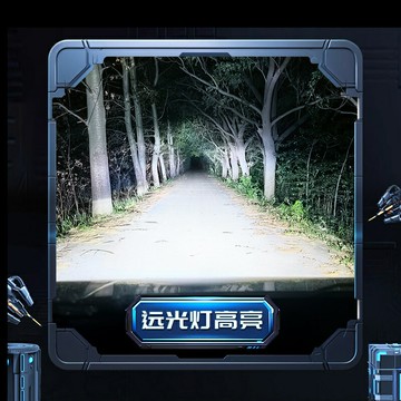 新款自帶透鏡汽車LED超亮大燈聚光H4遠近光一體摩托車燈改裝