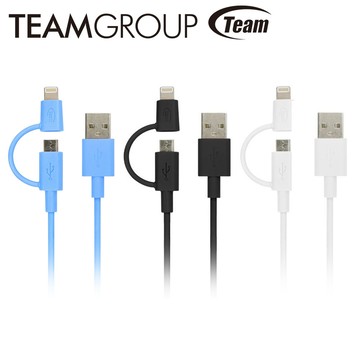 team十銓 mfi認證 lightning & micro usb 2合1傳輸充電線