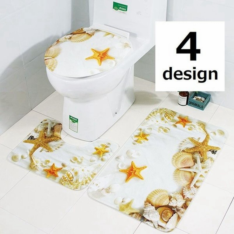 トイレマット トイレカバー トイレの蓋カバー バスマット 3点セット 貝殻 かわいい おしゃれ 滑り止め トイレ用品 バス用品 通販 Lineポイント最大get Lineショッピング