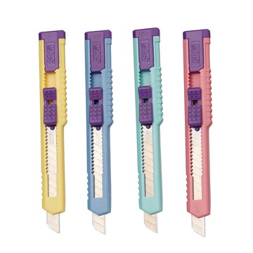 【SDI 手牌】經濟型 手動鎖定 小 美工刀 顏色隨機 /支 0405D