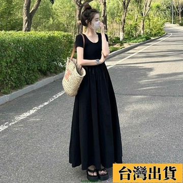 📿好貨優選📿洋裝 夏天洋裝 連身裙夏季新款法式赫本風別緻減齡百搭休閒小黑裙顯瘦遮肉收腰連衣長裙