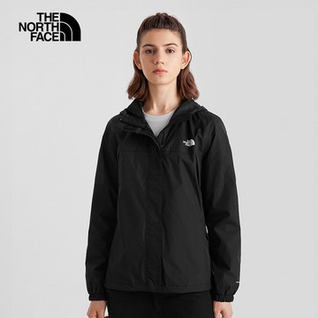 The North Face北面女款黑色防水透氣連帽衝鋒衣｜5K2XJK3
