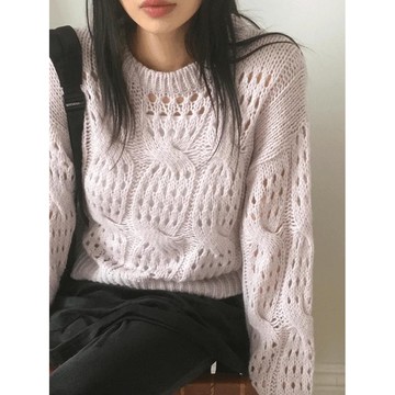 Codibook｜韓國 wonderwonder 羊毛莫海爾麻花鏤空針織上衣［預購］針織衫 女裝