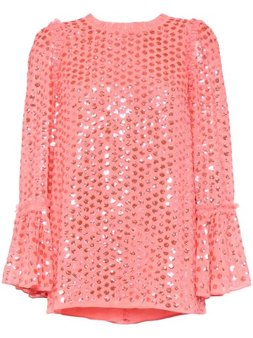 Needle & Thread - Raindrop Gloss tunic - women - Polyester/Recycled Polyester/Polyester - S - Pink