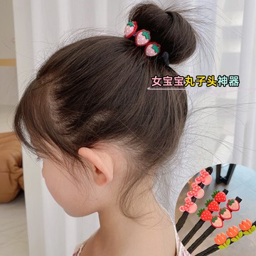 女童可愛蝴蝶結花朵盤發器公主丸子頭懶人盤發神器兒童盤發桿