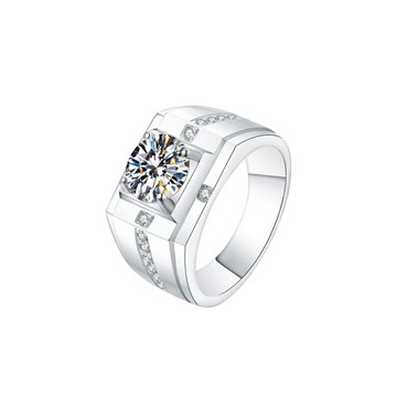 莫桑石 莫桑鑽 1-3克拉十字男鑽戒 台北門市 客製化訂製白金