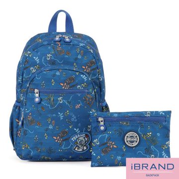 iBrand後背包 趣味派對尼龍口袋後背包-花藝履鞋