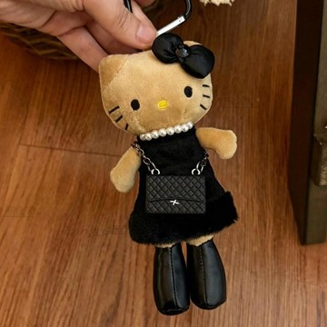 ✨日本採購✨長腿kitty掛件 凱蒂貓吊飾 包包掛飾 絨毛娃娃 交換禮物 長腿黑皮kitty毛絨掛件公仔玩偶可愛毛絨鑰匙