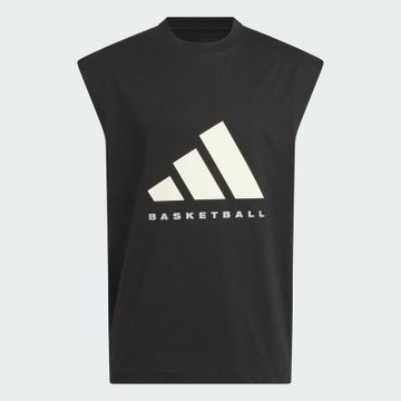 Adidas 愛迪達 Adidas Sl Tee JX5586 男女 背心 運動背心 黑 籃球T恤 純棉