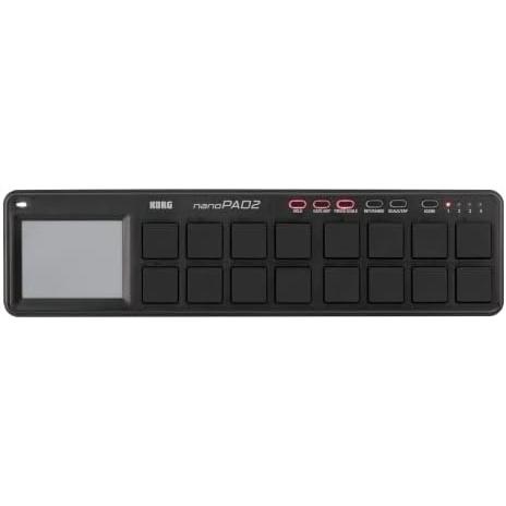 KORG 定番 USB MIDIコントローラー nanoPAD2 BK ブラック ベロシティ対応 16パッド 音楽制作 DTM コンパクト設計で持ち運びに最適 すぐに始められるソフトウェア