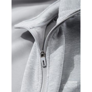 600G加絨加厚開衫銀狐絨衛衣立領拉鏈夾克休閑保暖大碼運動外套男