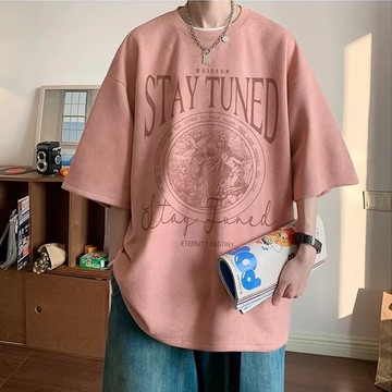 【AMERO】男裝 女裝 短袖圓領Ｔ恤 草寫英文 麂皮絨