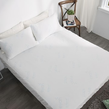 eyah 宜雅 瑞士防蹣抗菌生醫級天絲床包式保潔墊 雙人加大尺寸 親膚透氣  雙人加大  白色