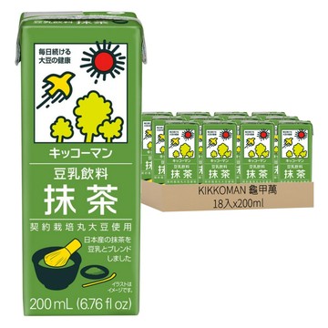 KIKKOMAN 龜甲萬 豆乳 抹茶風味  200ml  18入