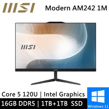 微星 Modern AM242 1M-1060TW-SP2 24型(Core 5 120U/16G/1TB+1TB/W11)特仕版