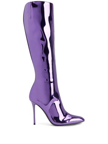 Giuseppe Zanotti - Brytta High 90mm leather boots - women - Fabric/Leather/Fabric - 36 - Purple
