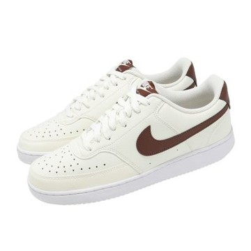 Nike 休閒鞋 Court Vision LO 男鞋 米白 棕 復古 皮革 HQ4867-100