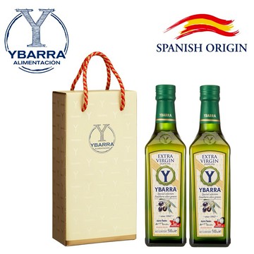 🎁新年送禮首選🎁【西班牙YBARRA 益百萊】100%特級冷壓初榨 兩入禮盒組500mlx2 (玻璃瓶裝) 禮盒+提袋｜摩羯座生日快樂｜生日禮物｜送禮｜禮盒