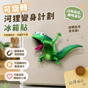 新品🎁蜥蜴玩偶 河狸 湯姆 皮克斯 變身計劃 河狸變身計劃爆款亞克力冰箱貼可愛磁吸式可旋轉裝飾貼網紅搞笑