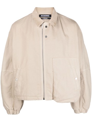 Jacquemus - Trivela zip-up shirt jacket - men - Cotton/Cotton - 50 - Neutrals