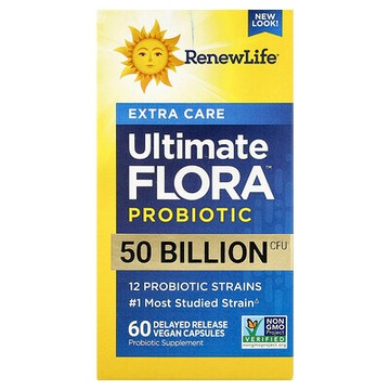 Renew Life, Extra Care Ultimate Flora™ 益生菌，500 億 CFU，60 粒緩釋全素膠囊