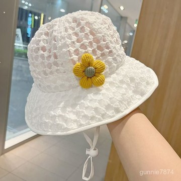 【夏日出行必備】寶寶遮陽帽子夏季薄款漁夫帽大簷防曬透氣超萌兒童女寶寶盆帽男女兒童防曬遮陽漁夫帽 盆帽 男童遮陽帽