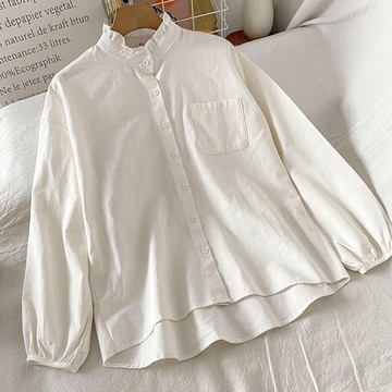 高端女士長袖白襯衫年早秋新款別致設計感法式氣質超好看上衣