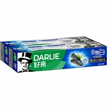 好來DARLIE 全亮白竹炭深潔牙膏  140gX2入