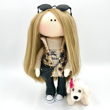 帶狗的娃娃、Rag tilda、布藝娃娃、軟體藝術娃娃、布藝手作娃娃