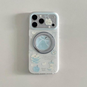 藍色蘋果適用iPhone17Promax手機殼蘋果16大視窗12雙層13創意11