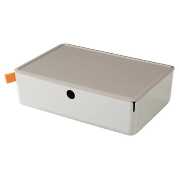 得力Deli XDOMO 收納盒 XDM30 抽屜 31.7 x 21.2 x 94cm  1層  淺灰