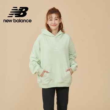 【New Balance】 NB 圖案連帽長袖上衣_女性_薄荷綠_WT43552NUM