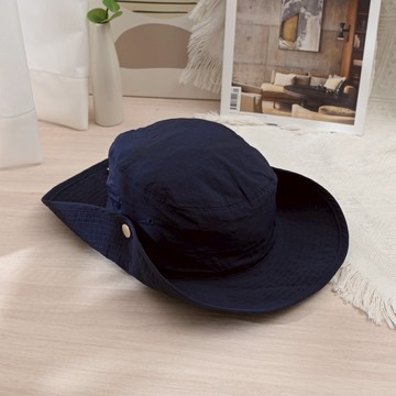 三星素面尼龍防水漁夫帽-丈青