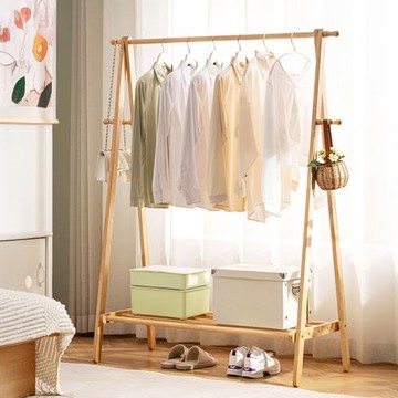HappyLife 實木可折疊衣帽架 120公分 Y12359