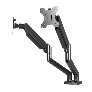 Ermutek 二木科技 鋁合金桌上型快拆式氣壓式雙電腦螢幕支架  適用於17-32吋螢幕  單邊支架承重8公斤  支援橫豎屏切換  1個