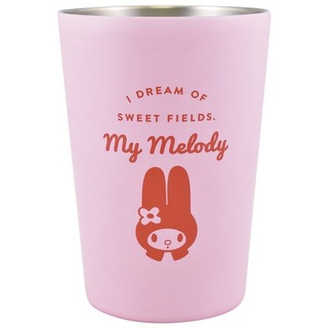 【震撼精品百貨】美樂蒂 My Melody ~日本三麗鷗SANRIO 美樂蒂 無把不鏽鋼杯 460ml (粉大臉款) *55110