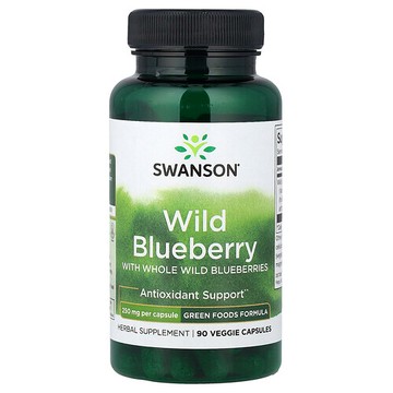 Swanson Vitamins, 野生藍莓（含全野生藍莓），250 毫克，90 粒素食膠囊