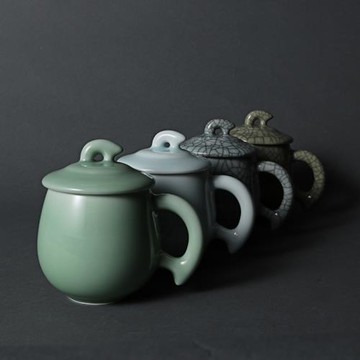 上林湖越窯青瓷 四季瓷杯陶瓷泡茶杯水杯 茶具套裝 企業會議禮品