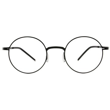 極．纖細輕款｜輕彈造型圓框眼鏡 霧面黑