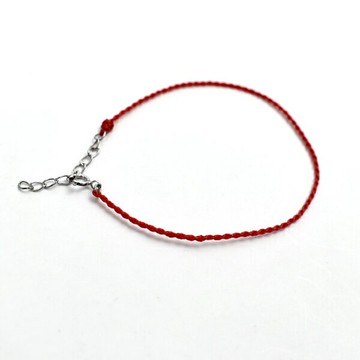 紅線手鍊 麻花編織純銀扣【NPEA51】
