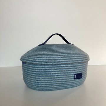 橢圓形黃麻籃 28 厘米 x 17 厘米 x 18 厘米