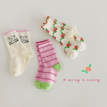 女童襪子春秋純棉兒童木耳花邊中筒襪韓系甜美女孩寶寶春季長筒襪