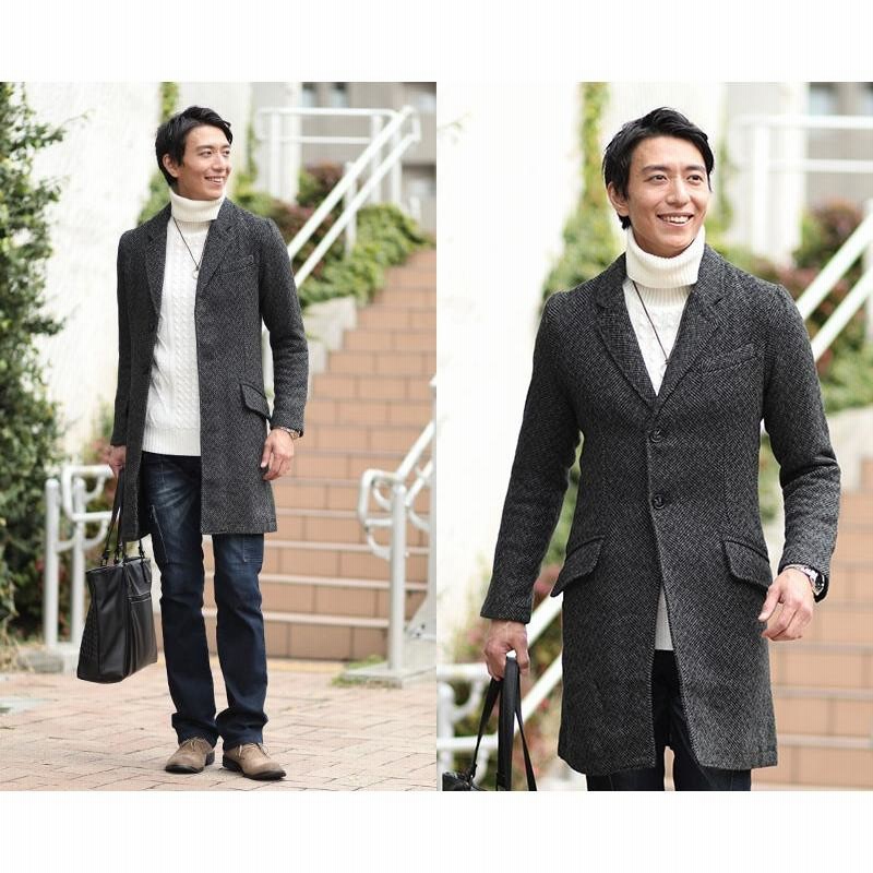 コート メンズ チェスターコート ウール おしゃれ 20代 30代 40