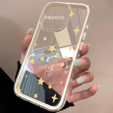 黃色星星手機軟殼 OPPORENO15/A6Pro/A5X/K13T/FINDX9/真我GT8 全包防刮防摔耐磨清新百搭