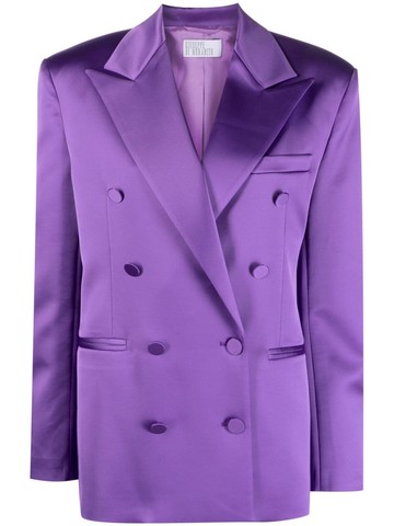 Giuseppe Di Morabito - peak-lapel double-breasted satin blazer - women - Polyester/Spandex/Elastane/Viscose - 42 - Purple