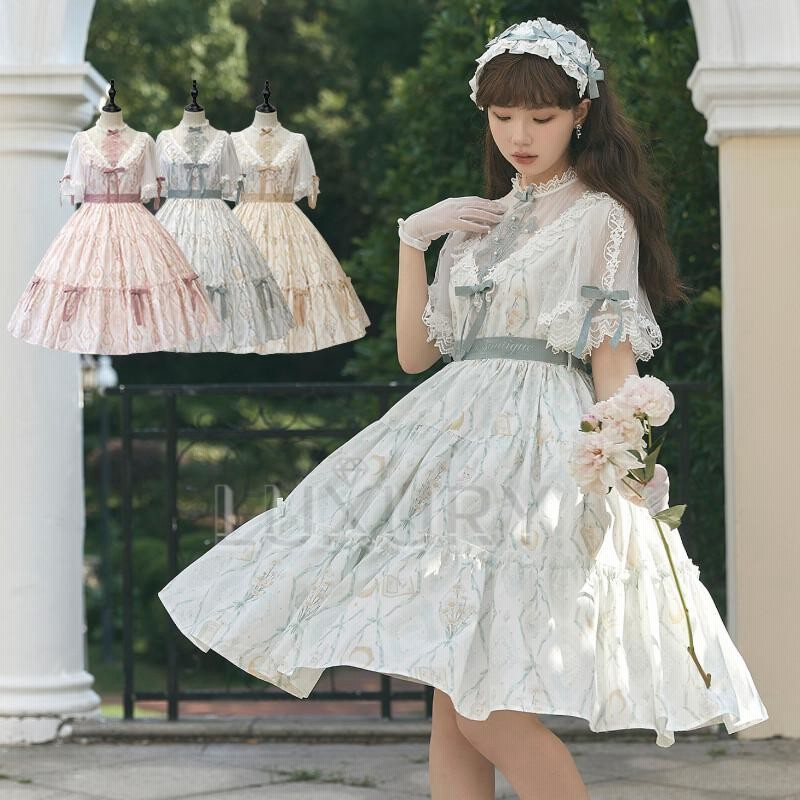 MARSマーズ薔薇柄フリルレースワンピース MARS 幾何学薔薇柄